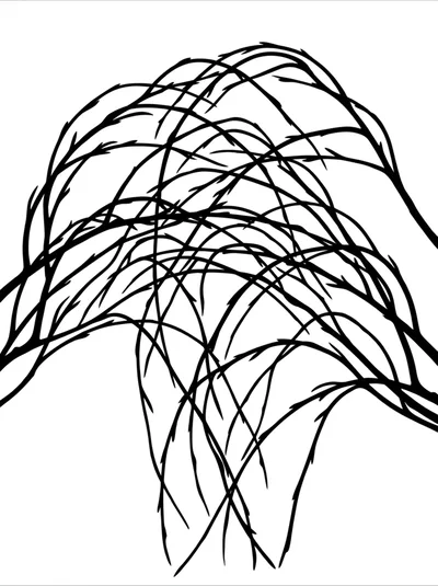 Abstract Black And White Line Art Illustration