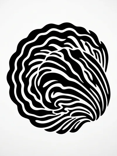 Abstract Black And White Wavy Line Art Pattern