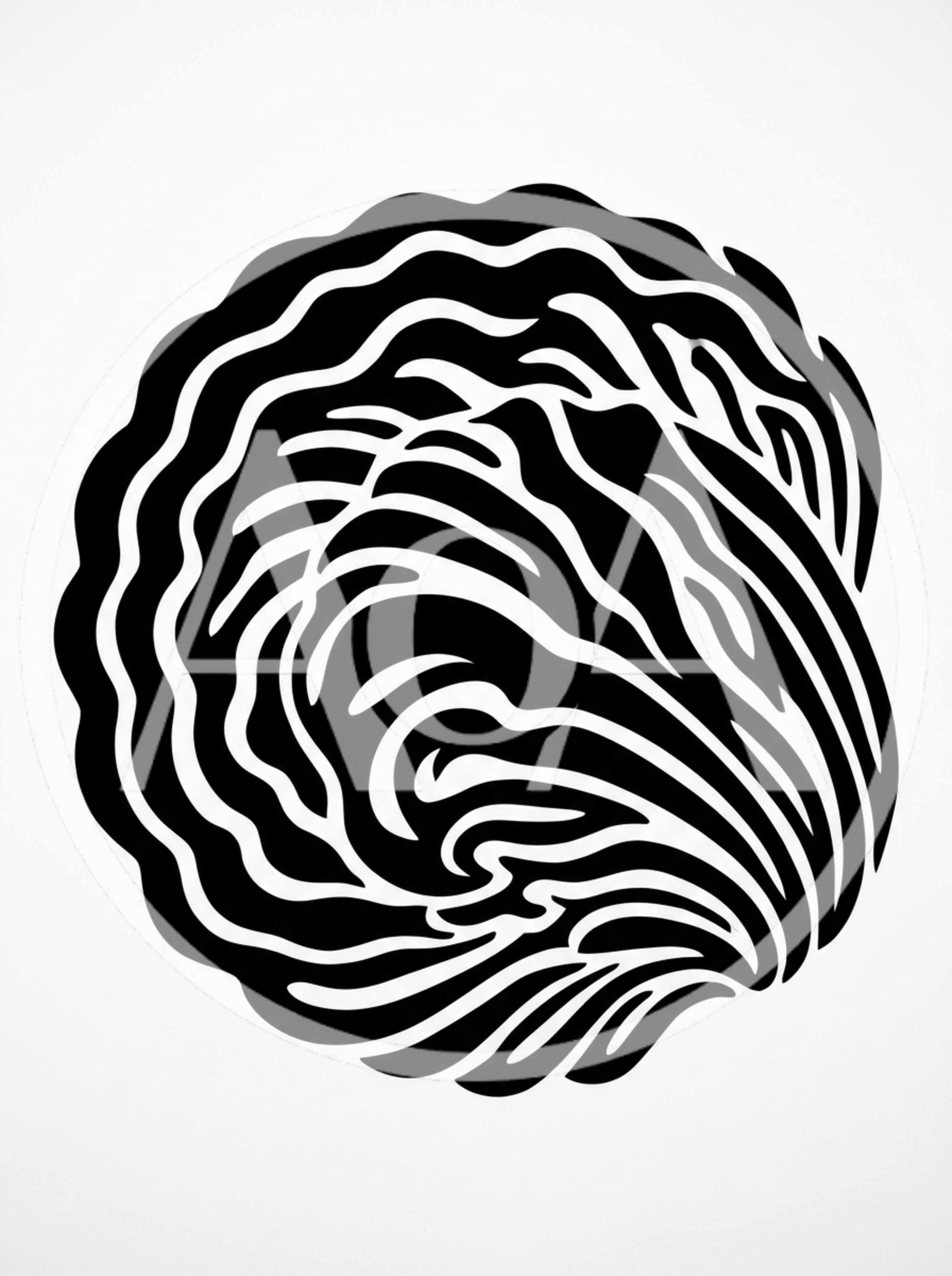 Abstract Black And White Wavy Line Art Pattern