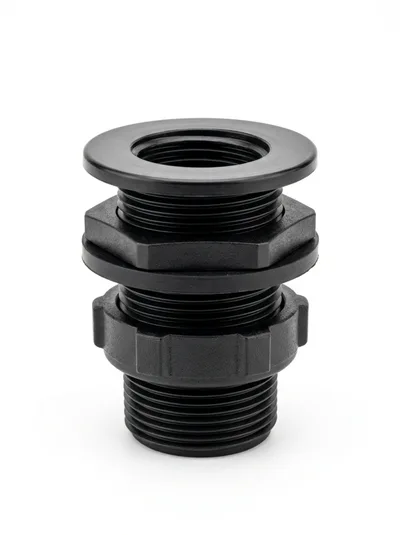 Black Plastic Bulkhead Fitting Connector