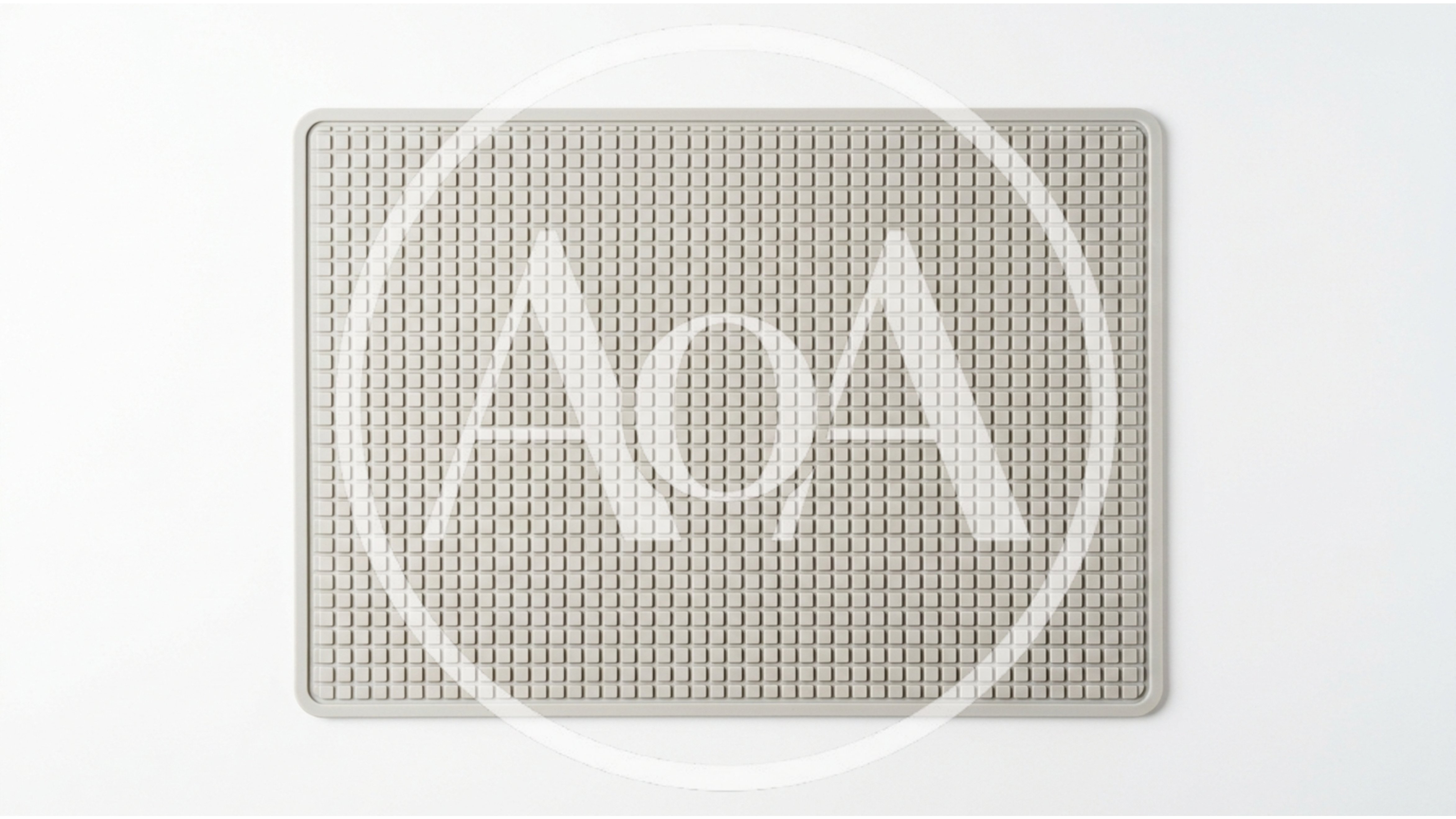 Top View Of A Grey Silicone Dish Drying Mat
