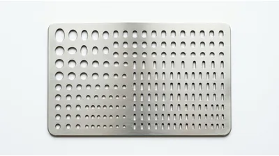 Metal Plate With Precision Cutout Geometric Shapes