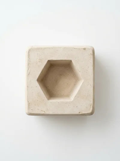 Minimalist Concrete Square Planter With Hexagonal Interior