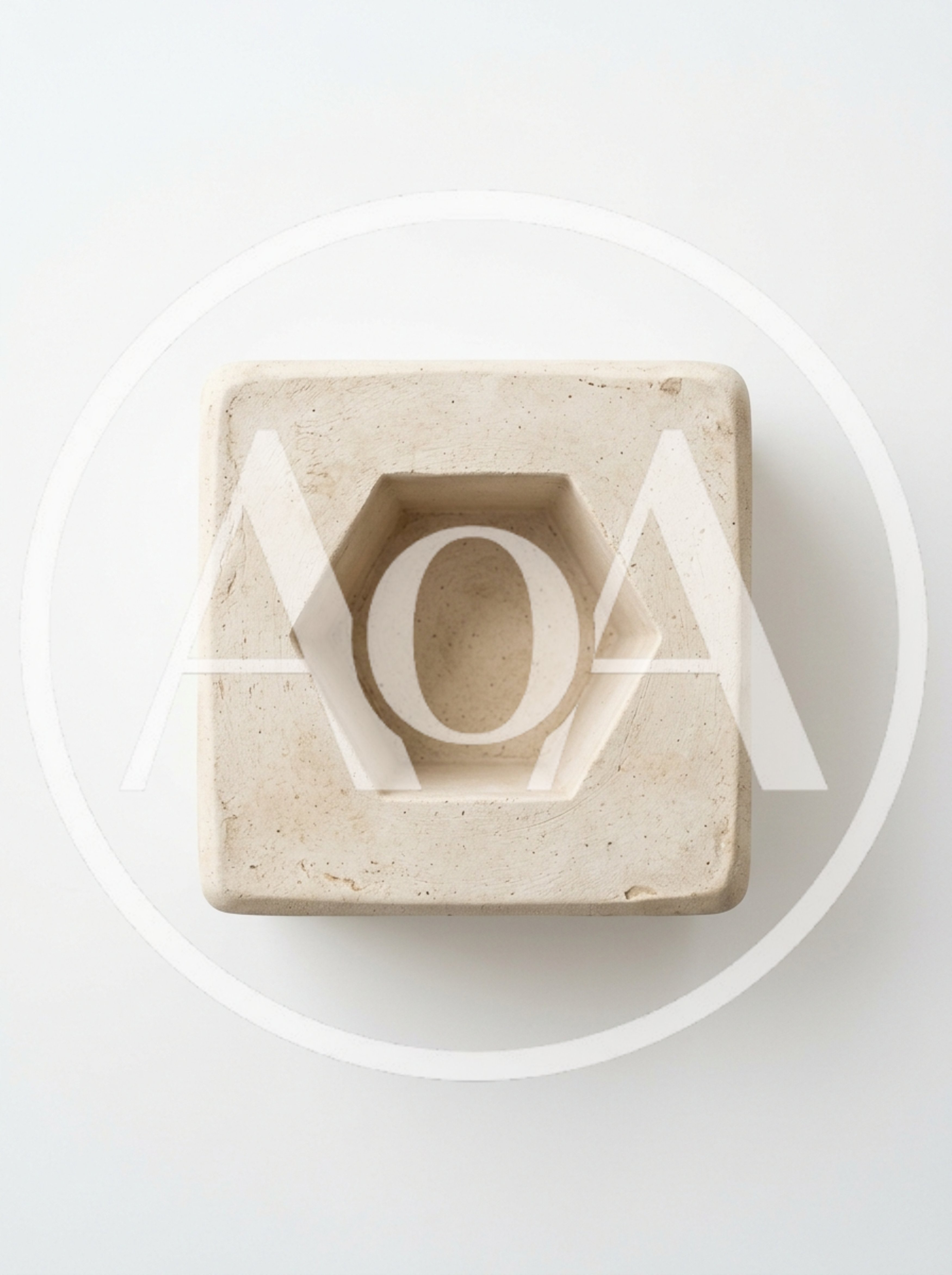 Minimalist Concrete Square Planter With Hexagonal Interior