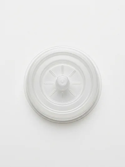Top View Of A Clear Plastic Food Container Lid