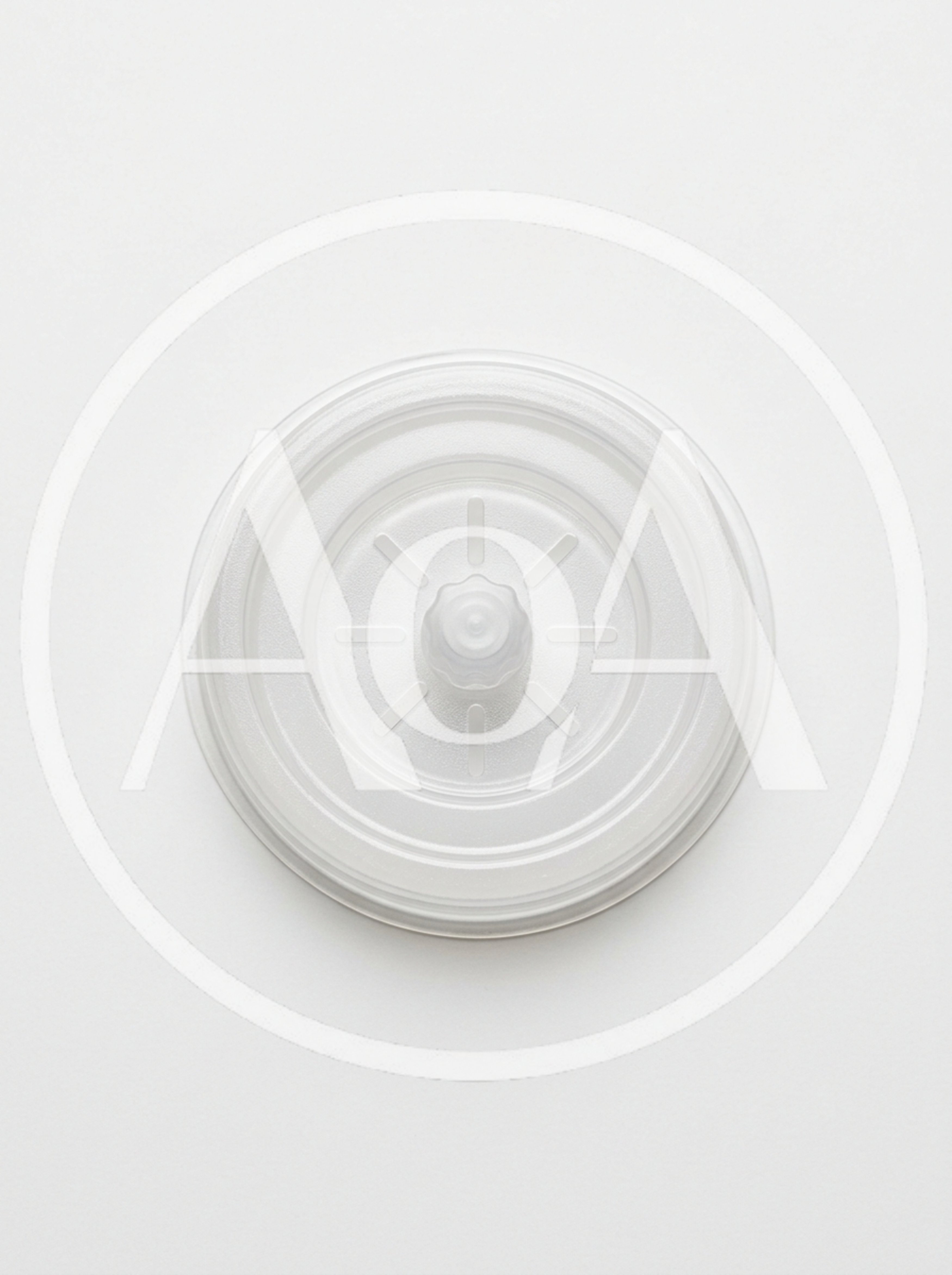 Top View Of A Clear Plastic Food Container Lid