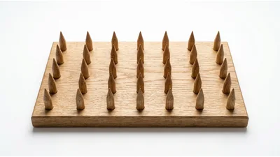 Wooden Peg Board With Conical Spikes