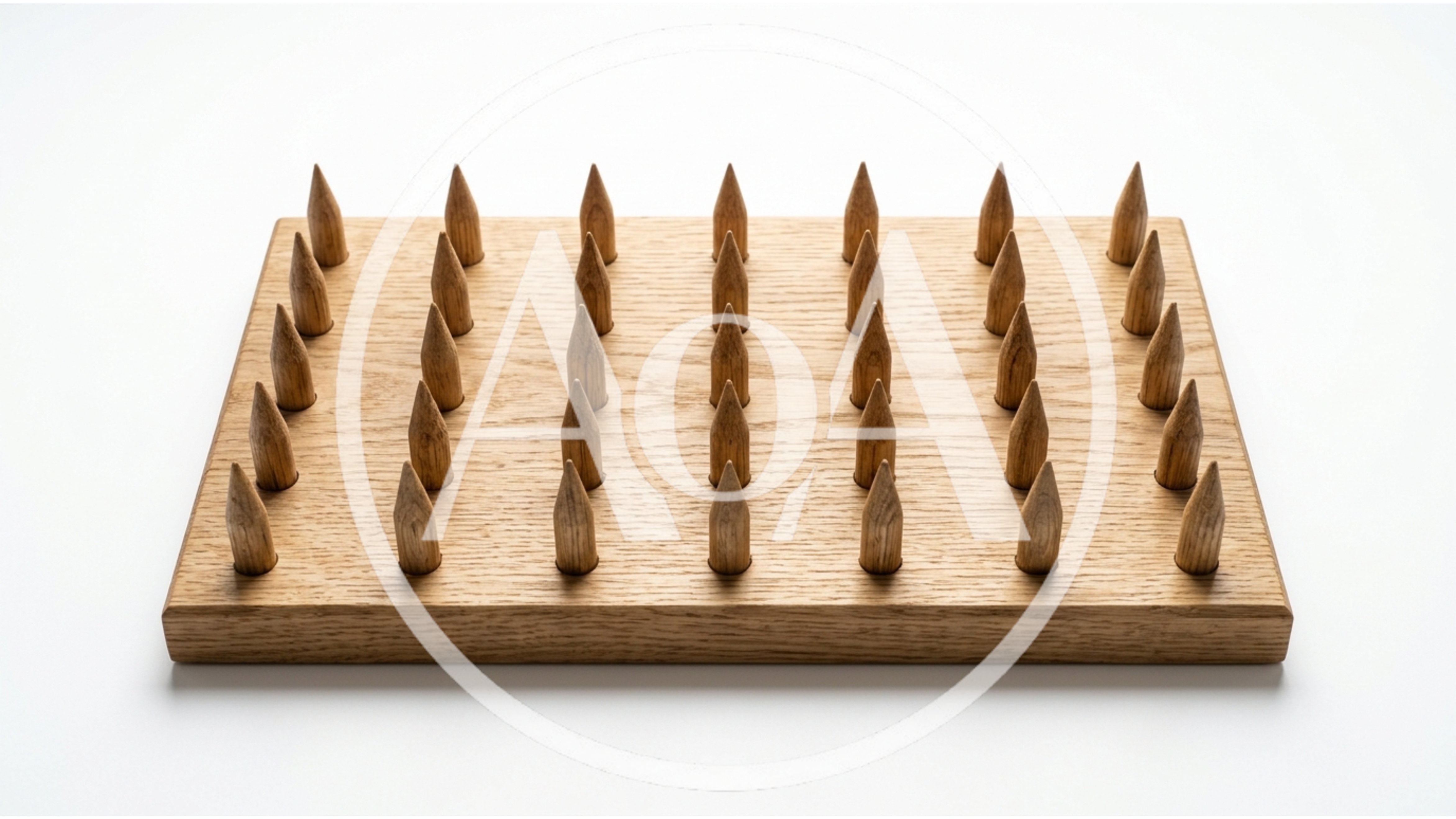 Wooden Peg Board With Conical Spikes
