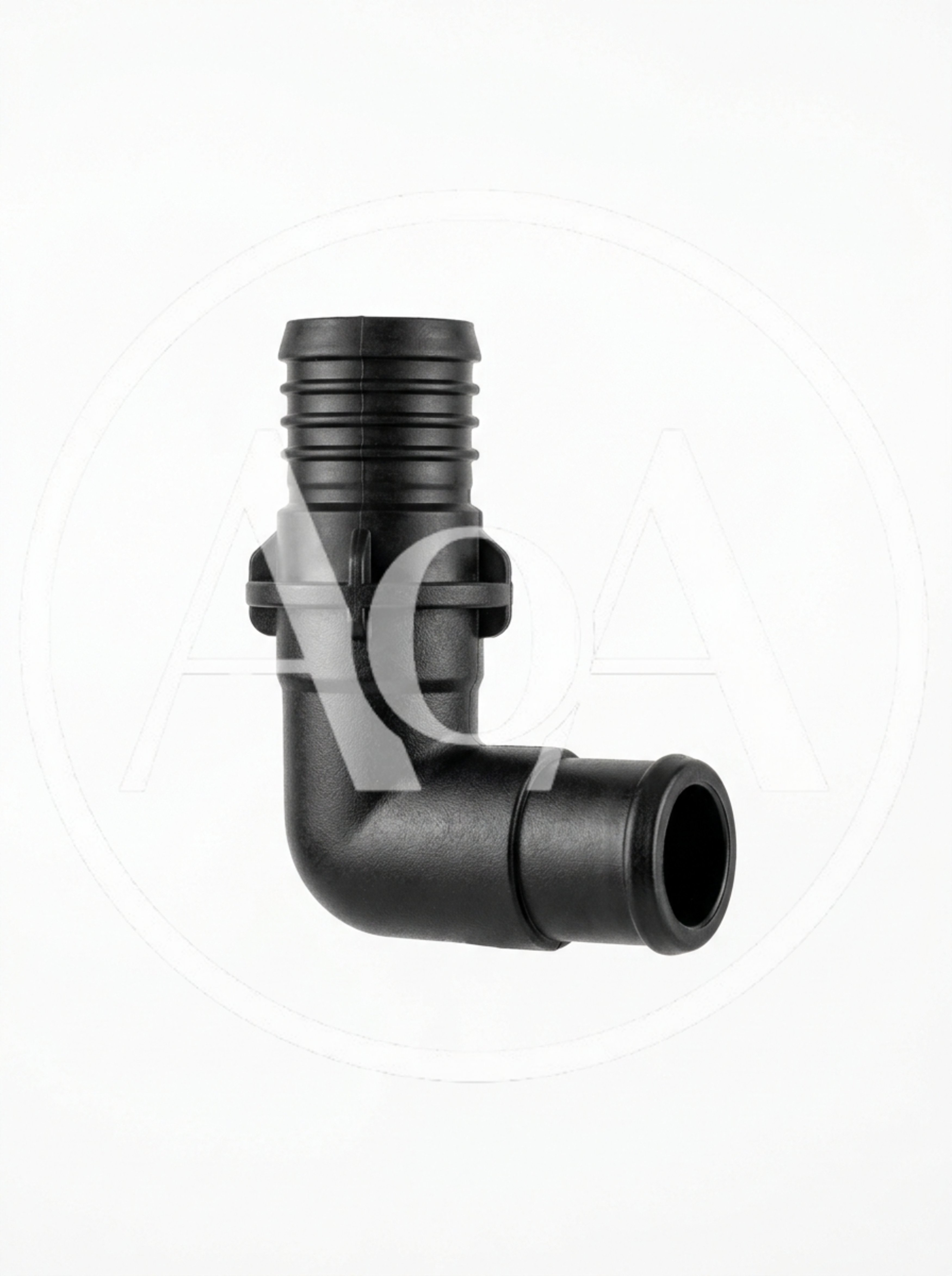 Black Plastic L-Shaped Hose Barb Fitting