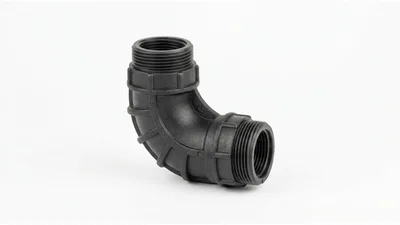Black Plastic Threaded Elbow Pipe Fitting