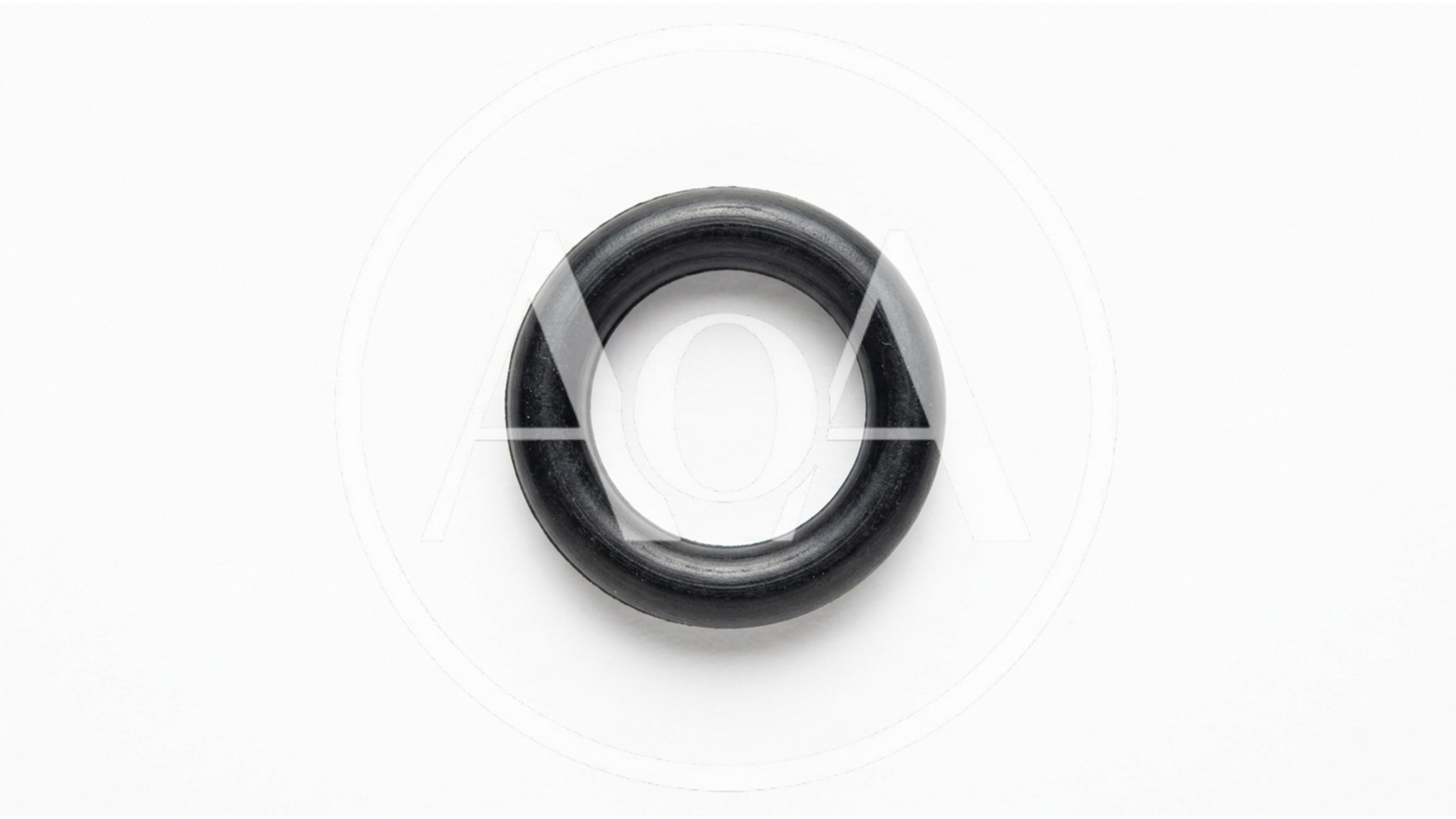Black Rubber O-Ring Seal Isolated On White Background