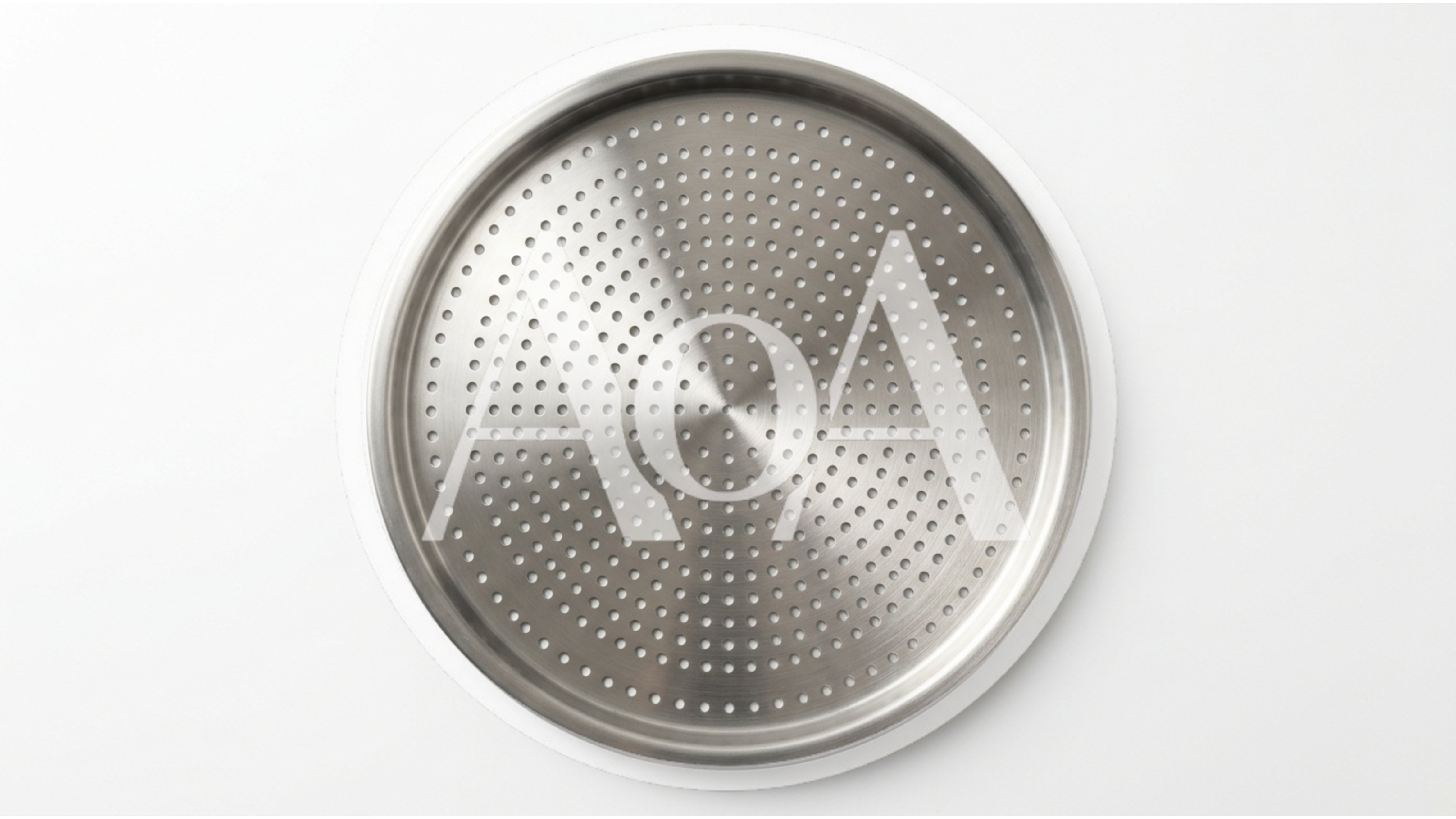 Top View Of A Round Stainless Steel Perforated Tray