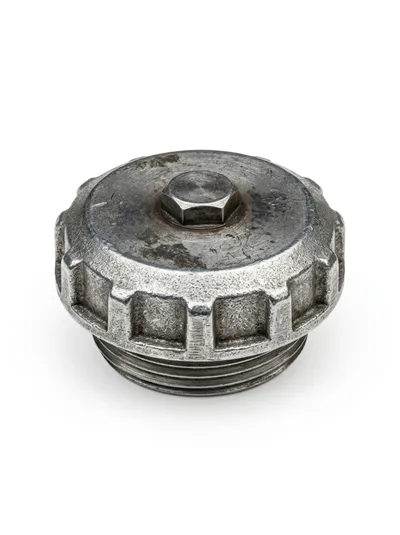 Industrial Metal Filler Cap Isolated on White