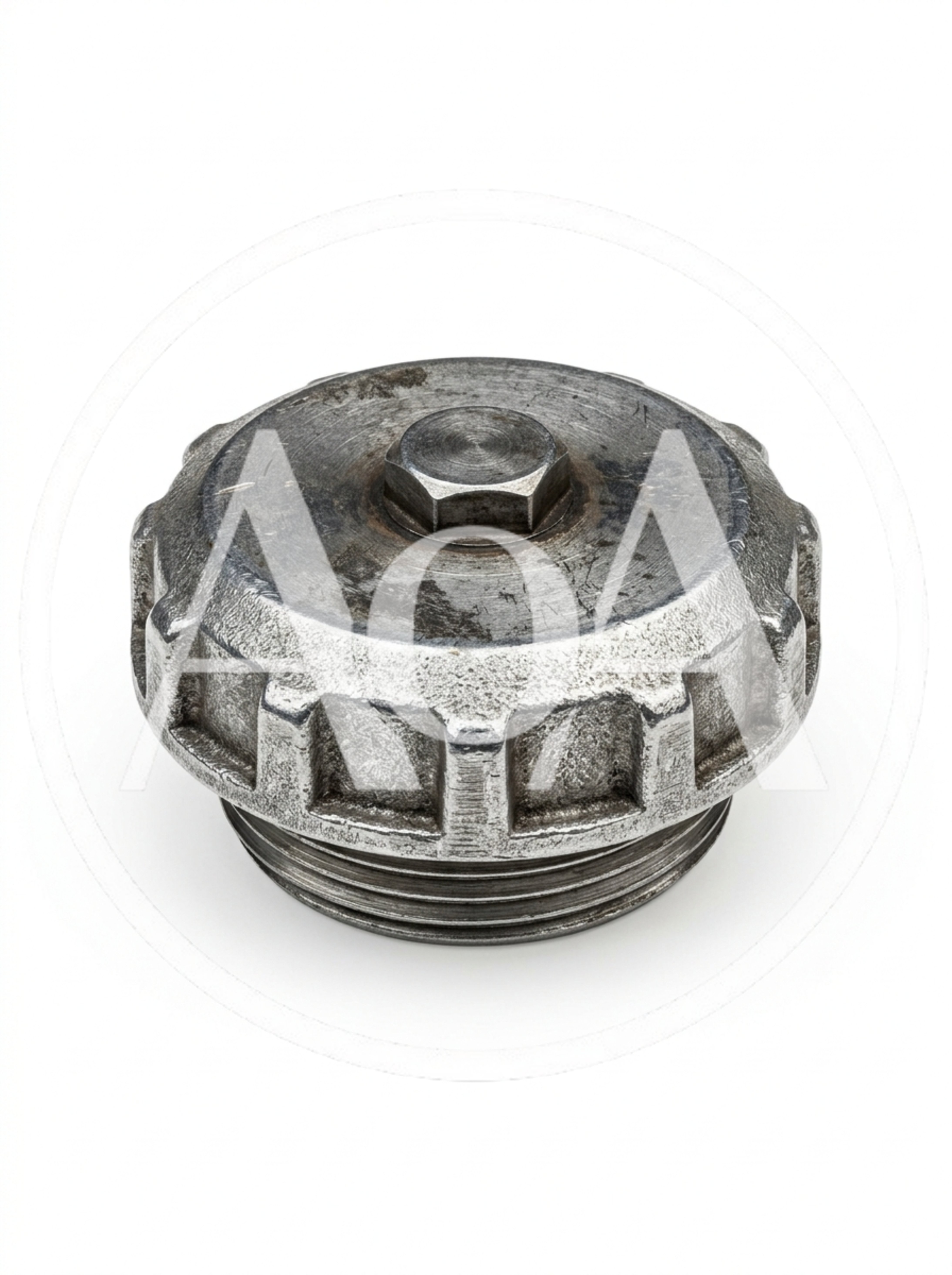 Industrial Metal Filler Cap Isolated on White