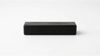 Black Rectangular Yoga Block On White Background