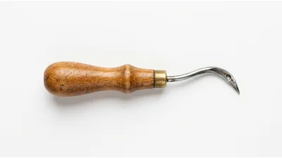 Vintage Leather Stitching Awl With Wooden Handle