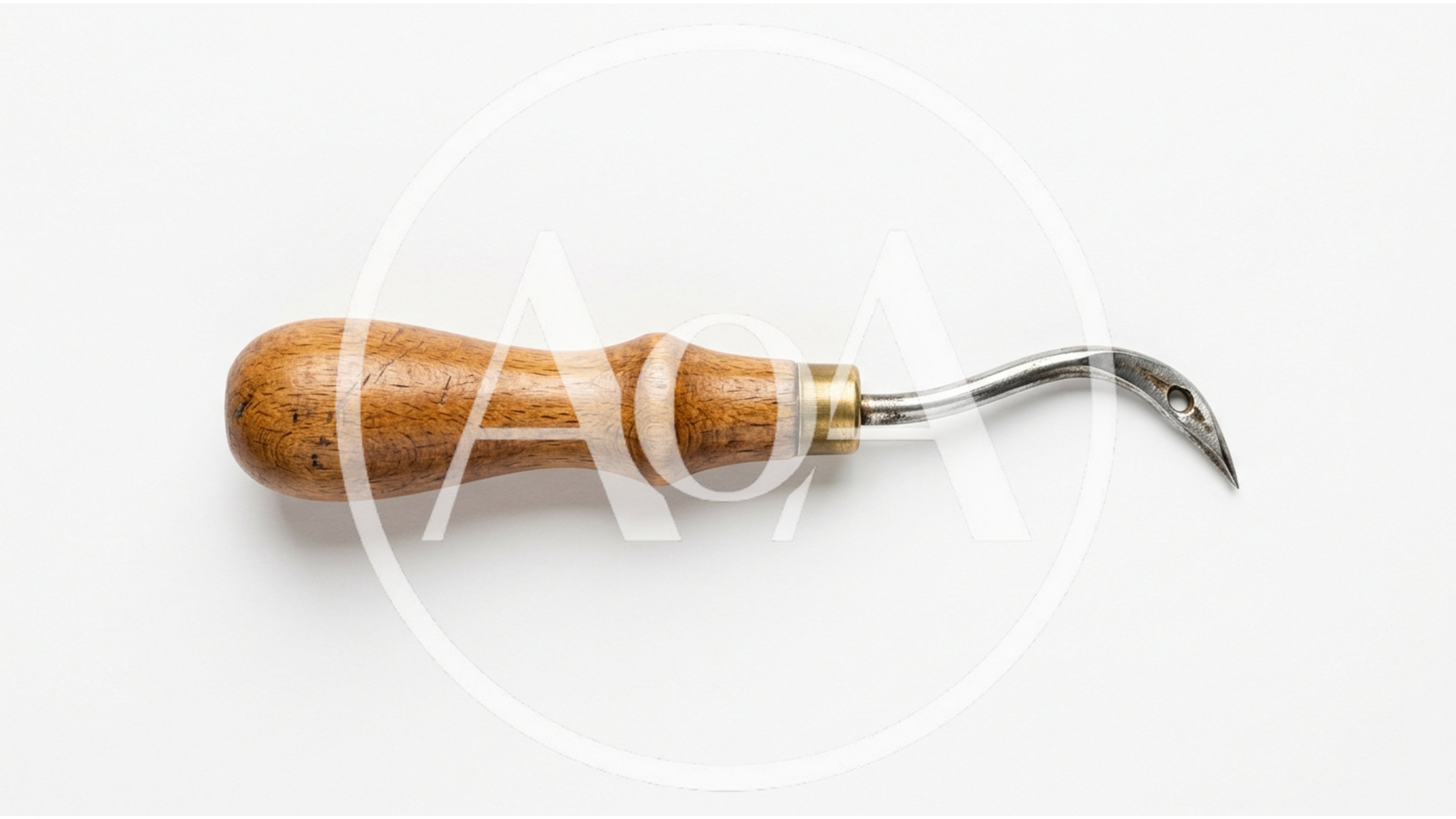 Vintage Leather Stitching Awl With Wooden Handle