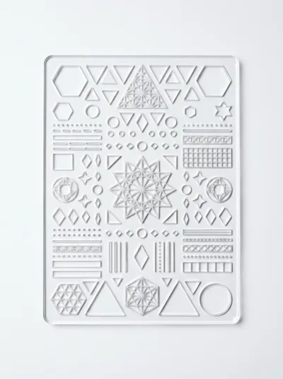 Clear Acrylic Geometric Stencil Template Sheet