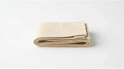 Folded Natural Cotton Canvas Fabric Strip