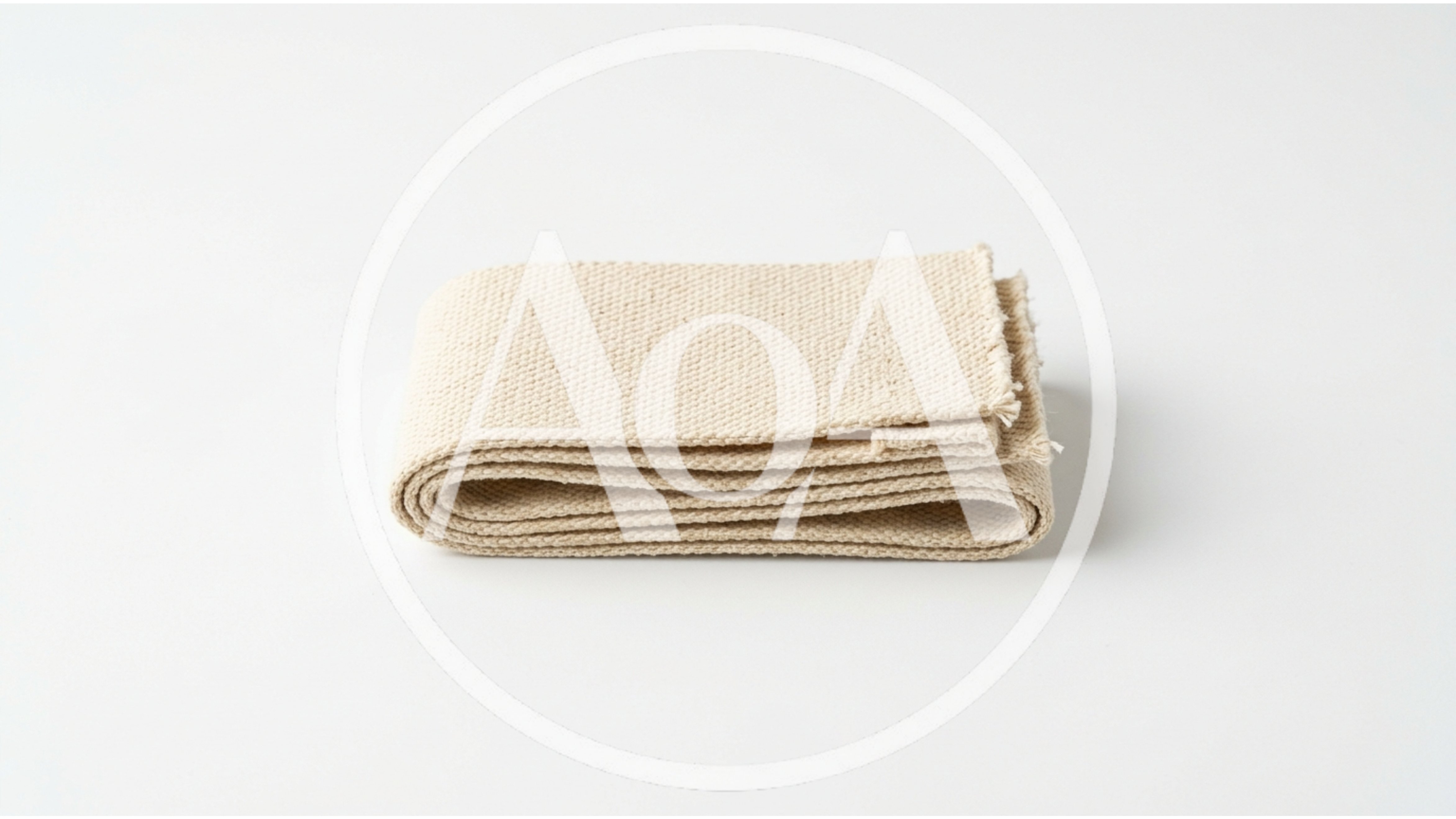 Folded Natural Cotton Canvas Fabric Strip