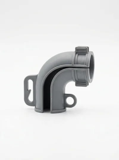 Grey Plastic Hose Guide Elbow Connector