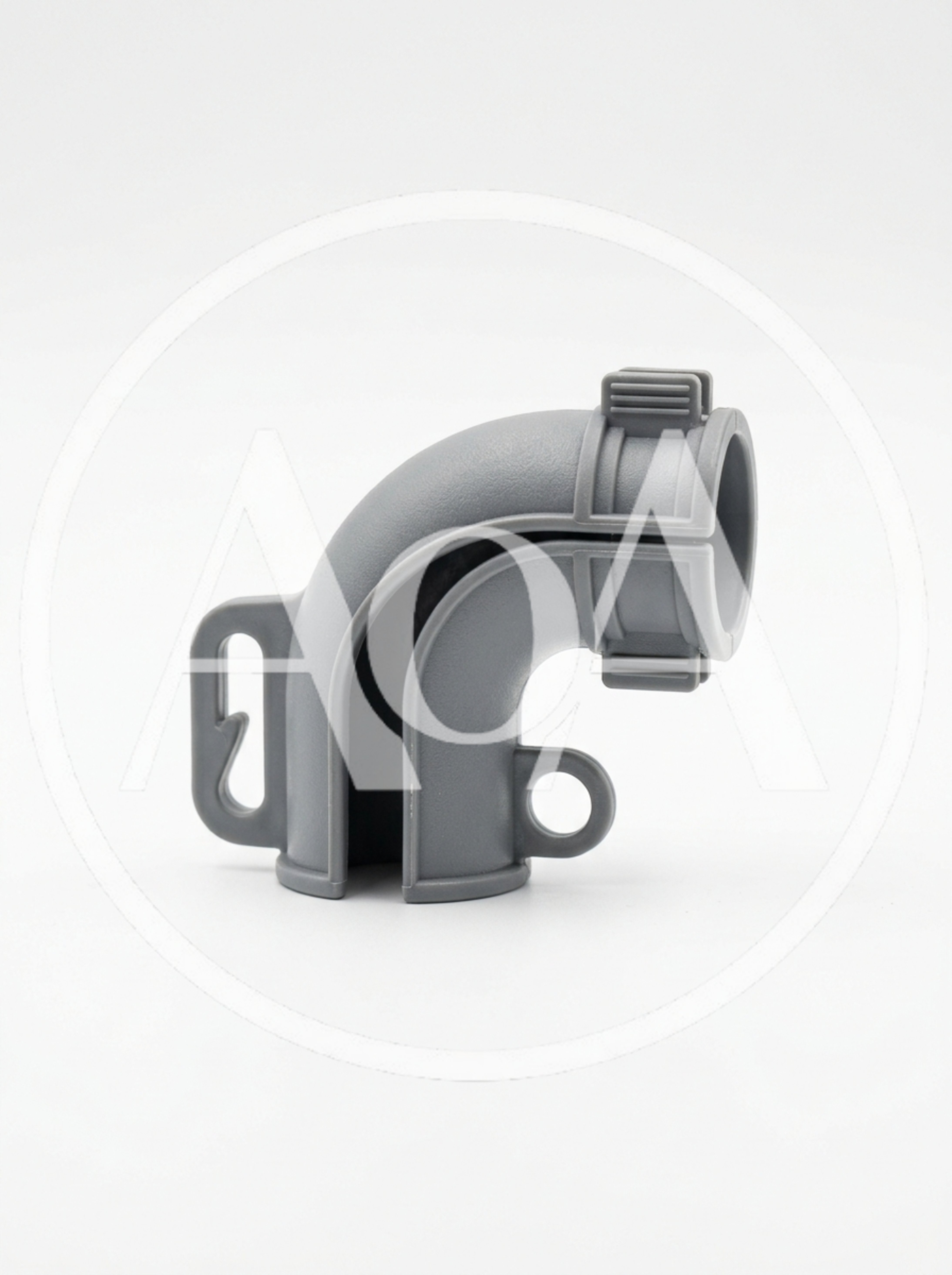 Grey Plastic Hose Guide Elbow Connector