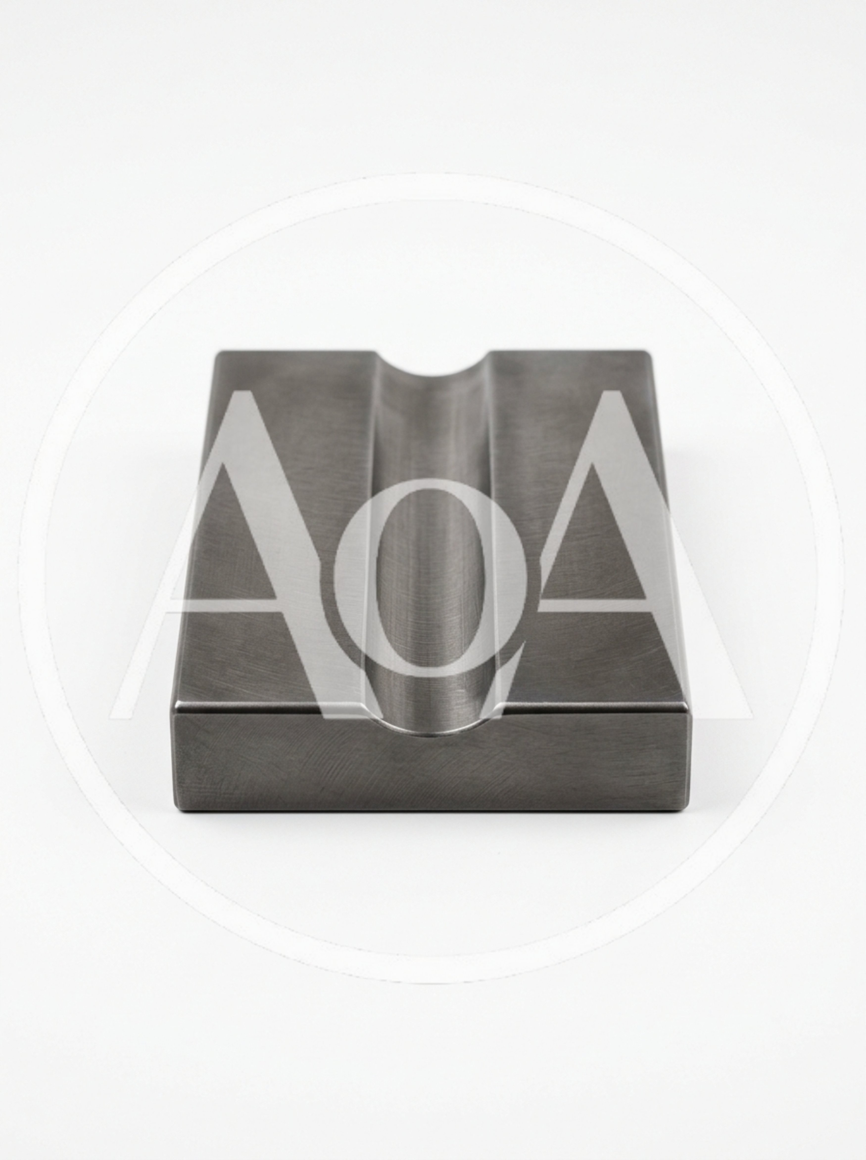 Brushed Metal Cigar Rest On White Background
