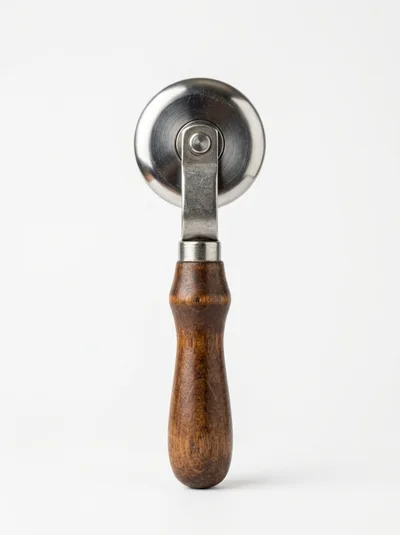 Vintage Metal Pastry Wheel With Wooden Handle