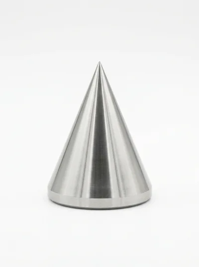 Polished Stainless Steel Cone On White Background