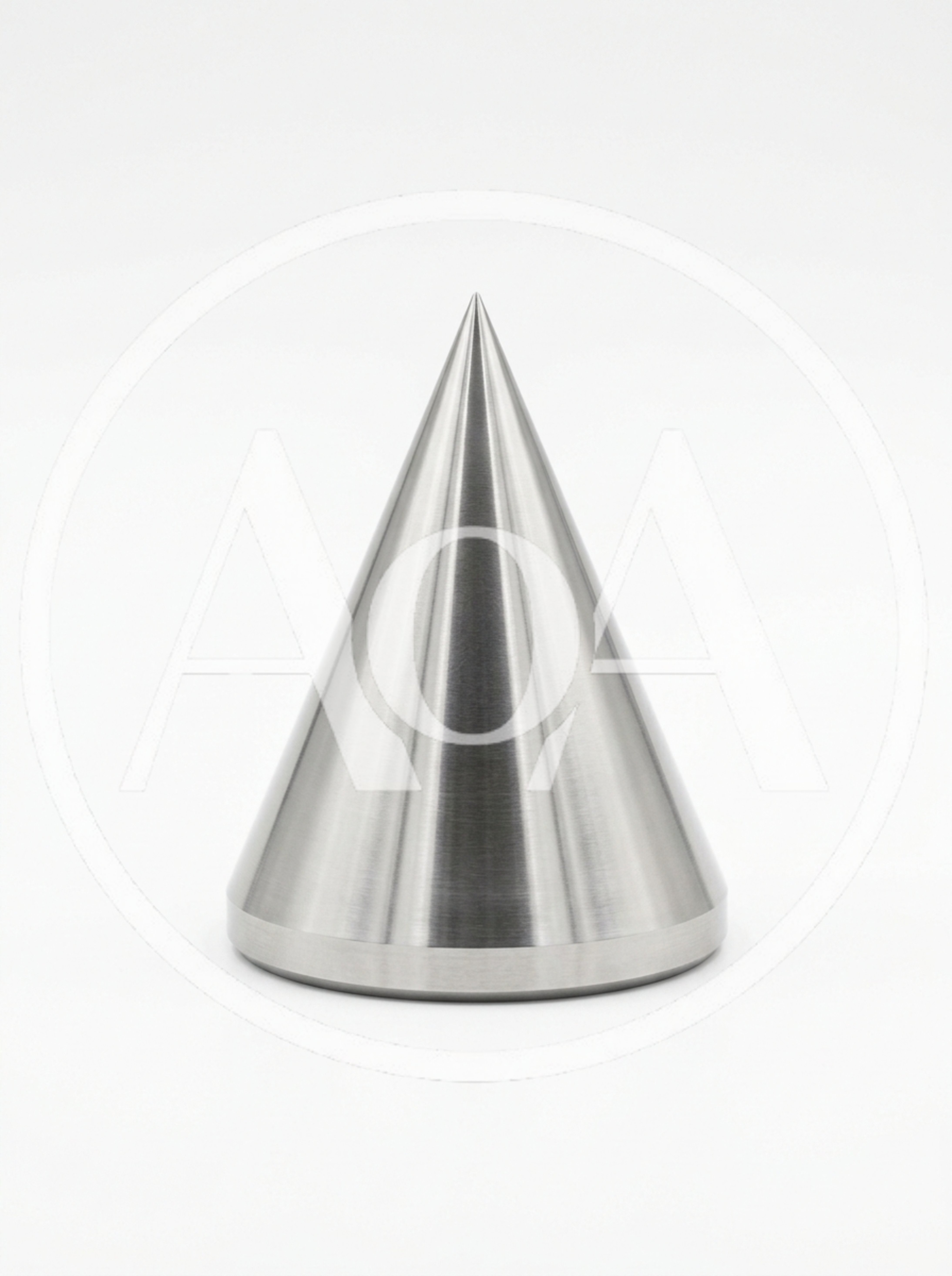 Polished Stainless Steel Cone On White Background