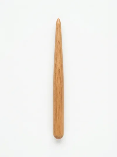 Wooden Tapered Massage Tool on White Background