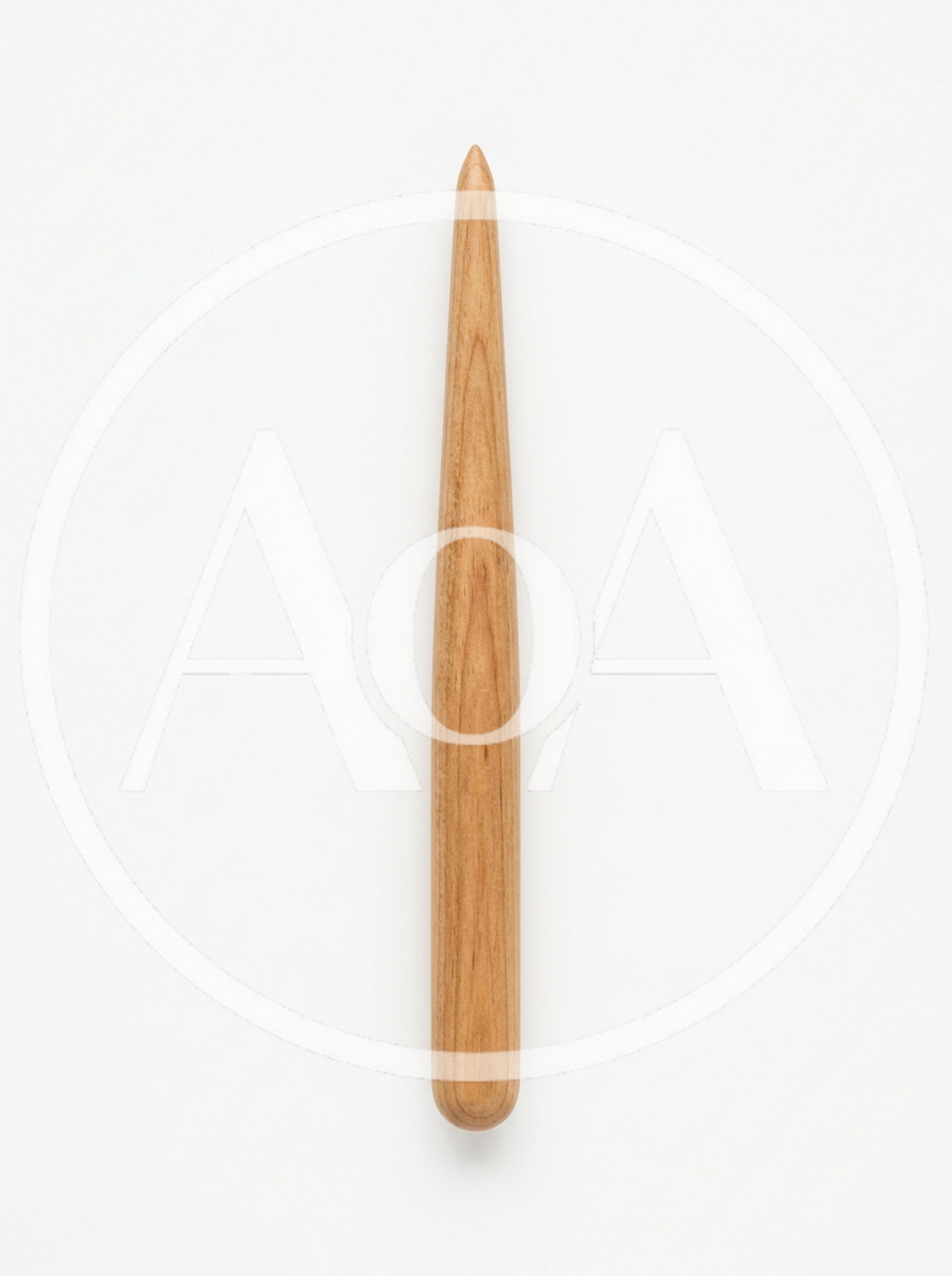 Wooden Tapered Massage Tool on White Background