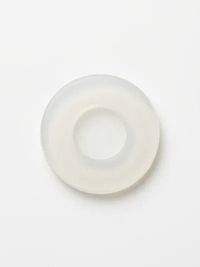 Translucent Silicone Washer Ring on White Background