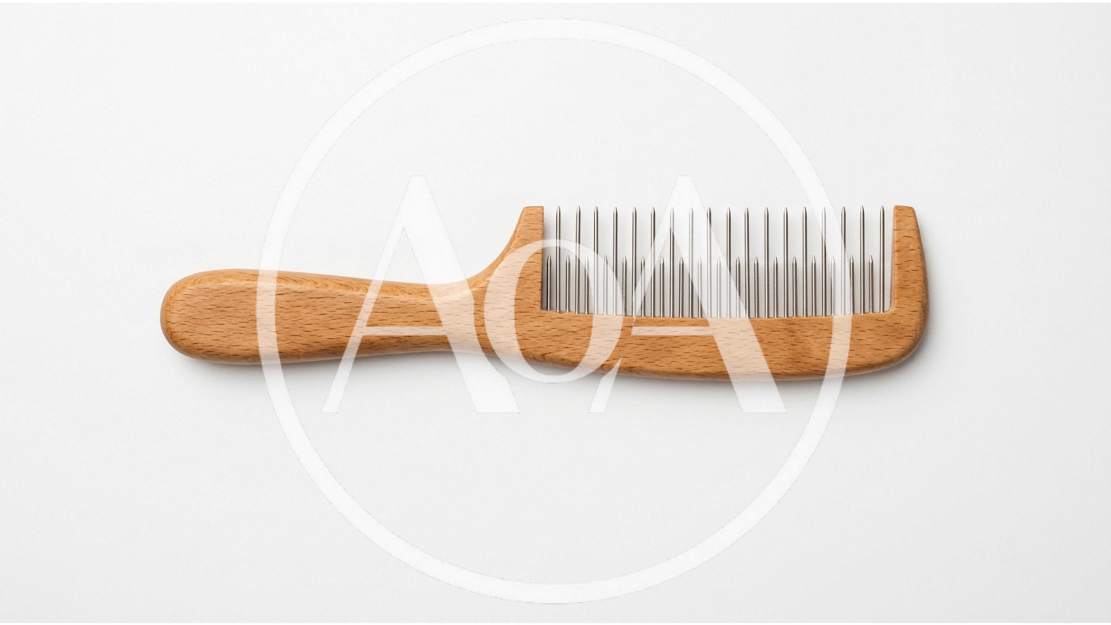 Wooden Comb With Metal Teeth On White Background