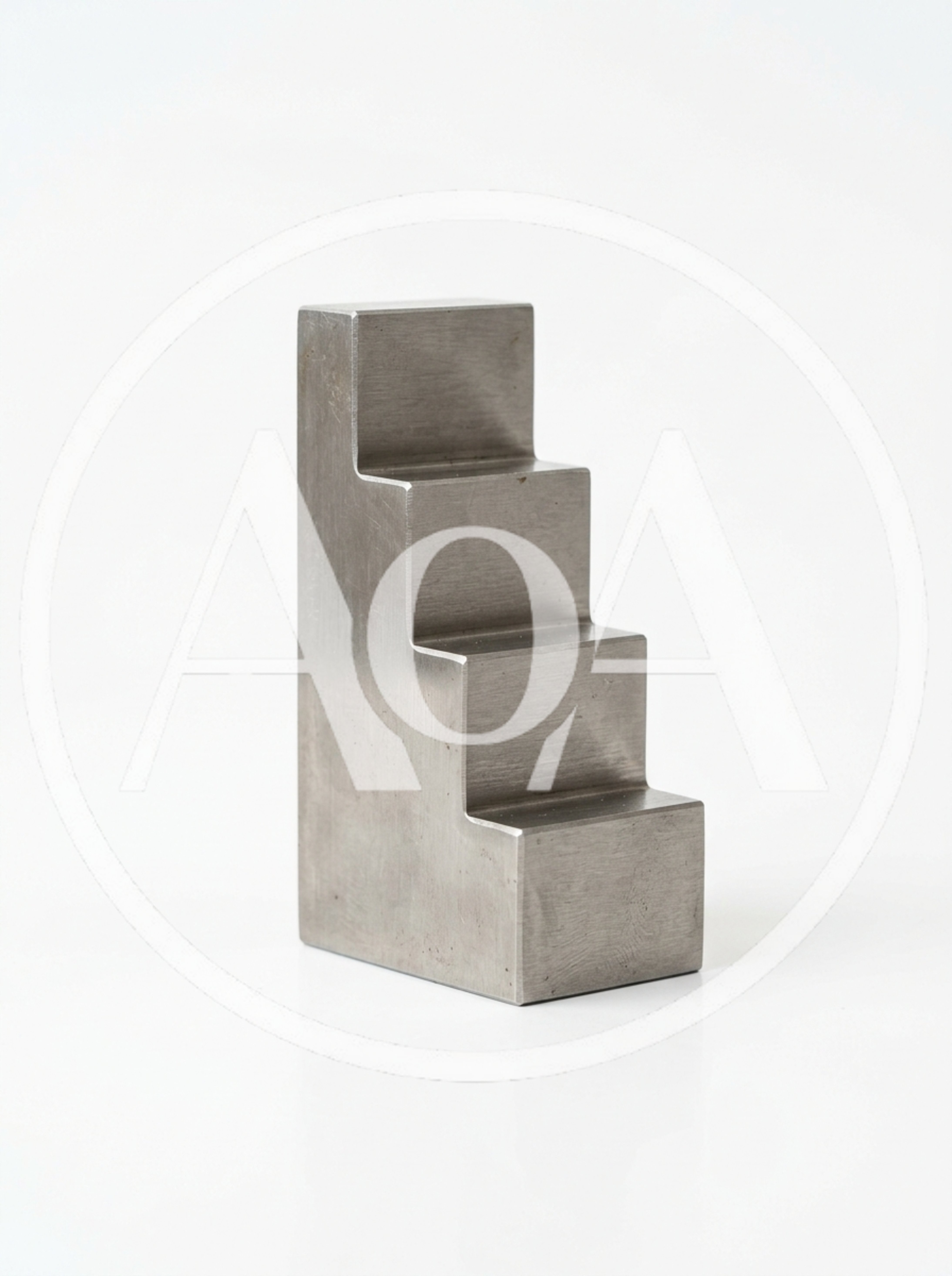 Metal Staircase Shaped Block On White Background