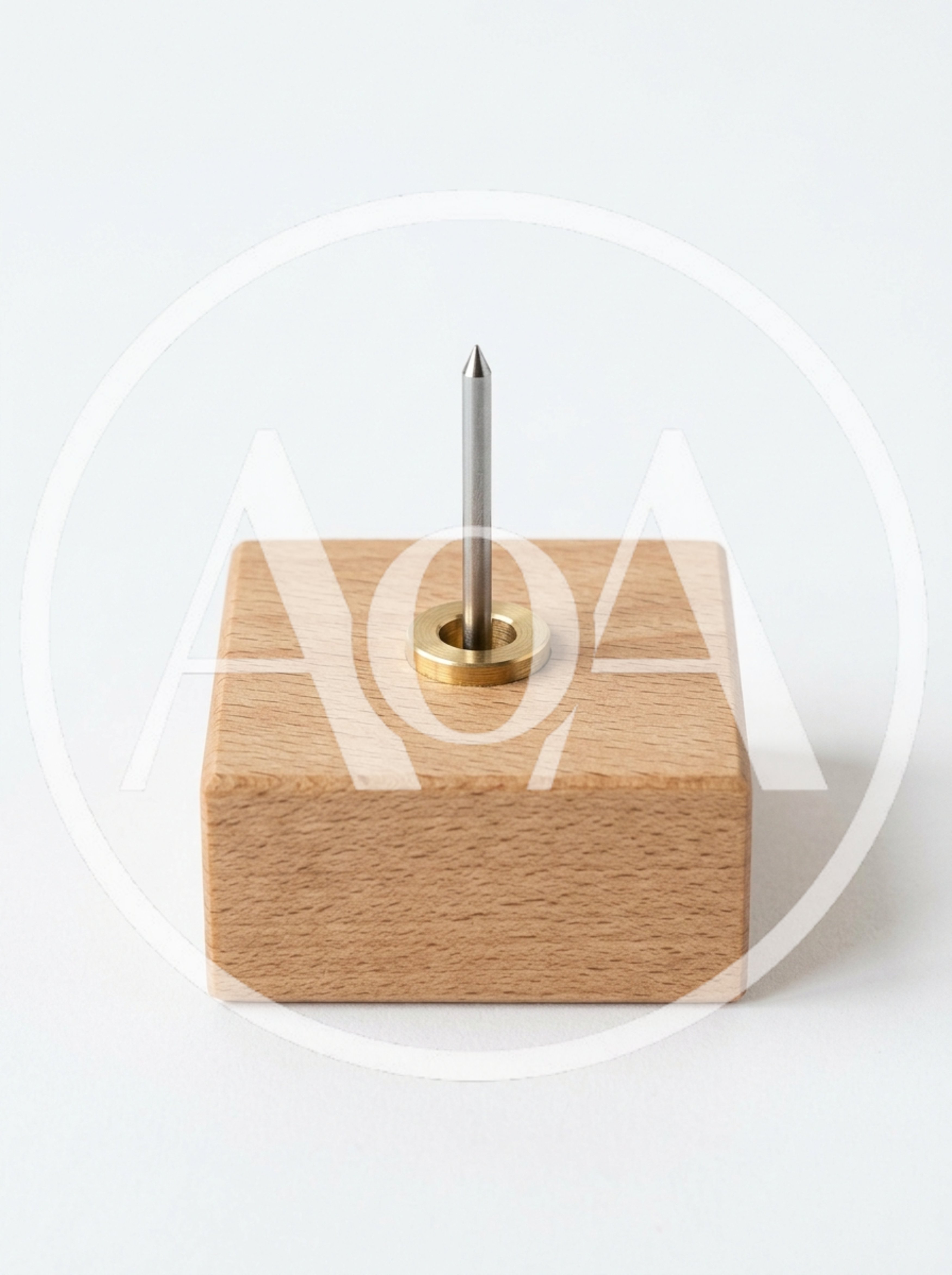 Minimalist Wooden Desk Organizer With Metal Spike