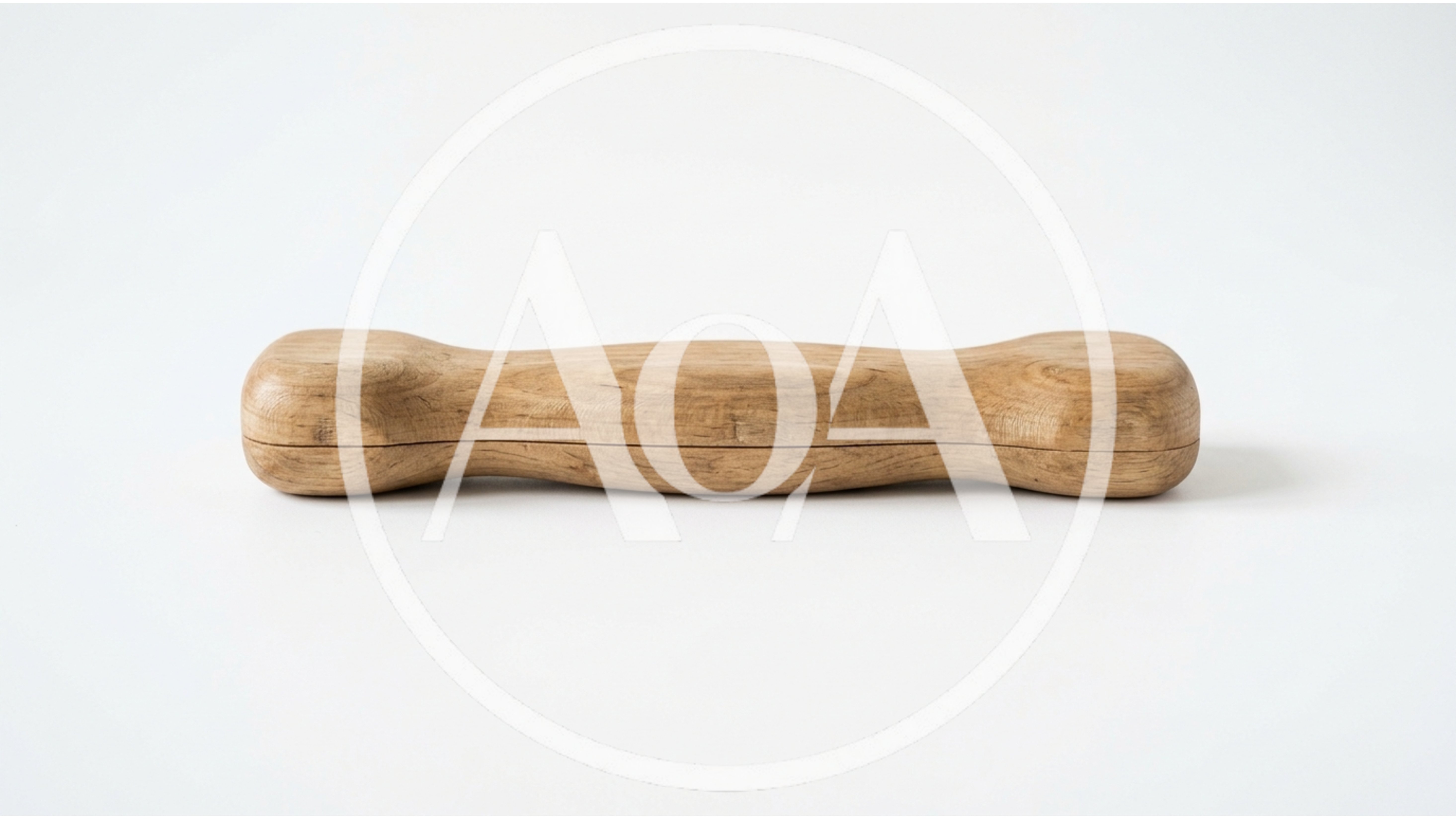 Handcrafted Wooden Dumbbell On White Background