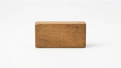 Rectangular Wooden Block On White Background