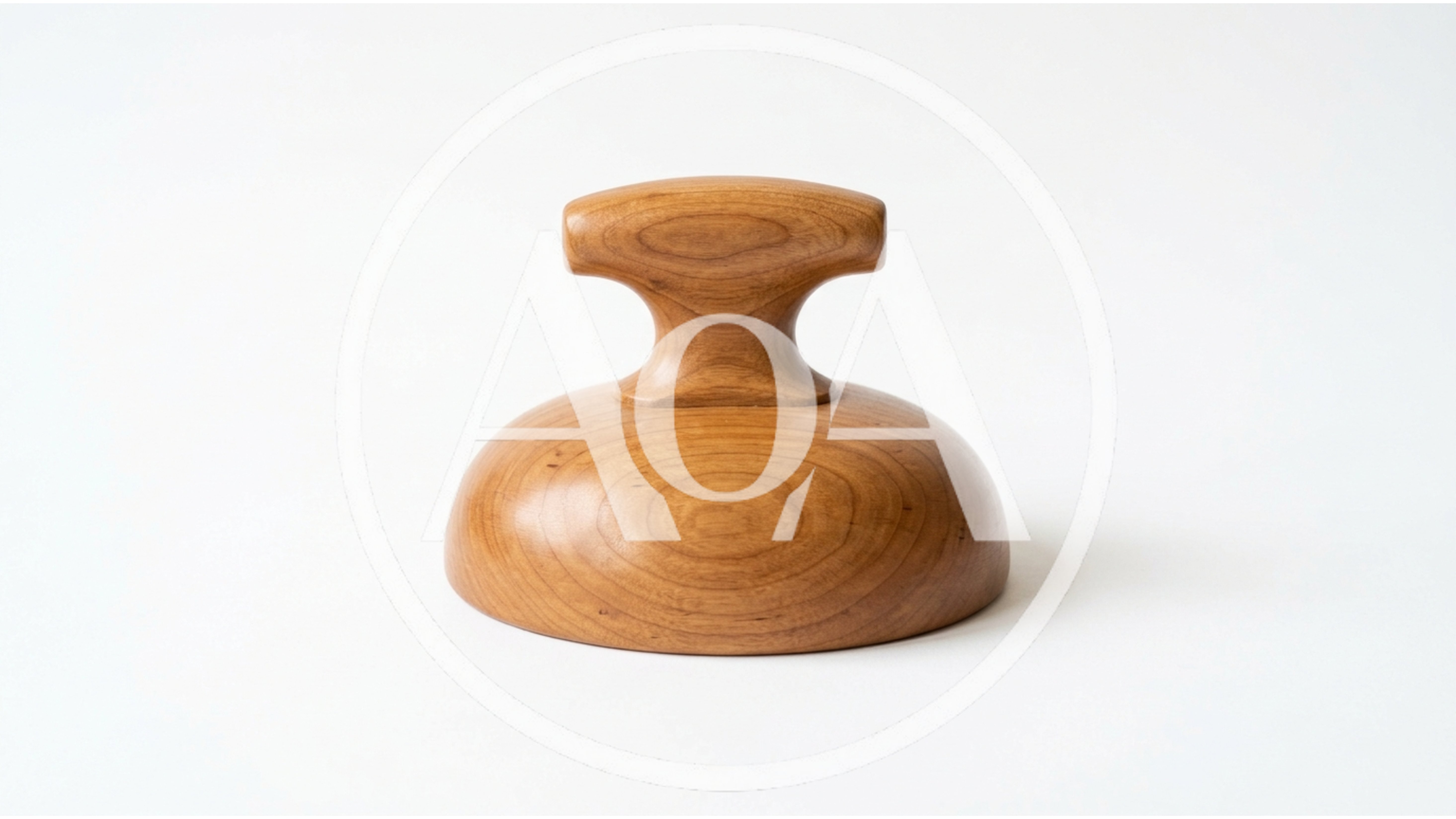 Wooden Handheld Massage Tool on White Background