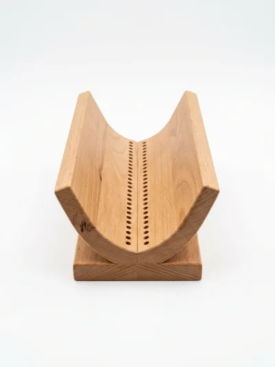Wooden Book Cradle With Perforated Spine Support