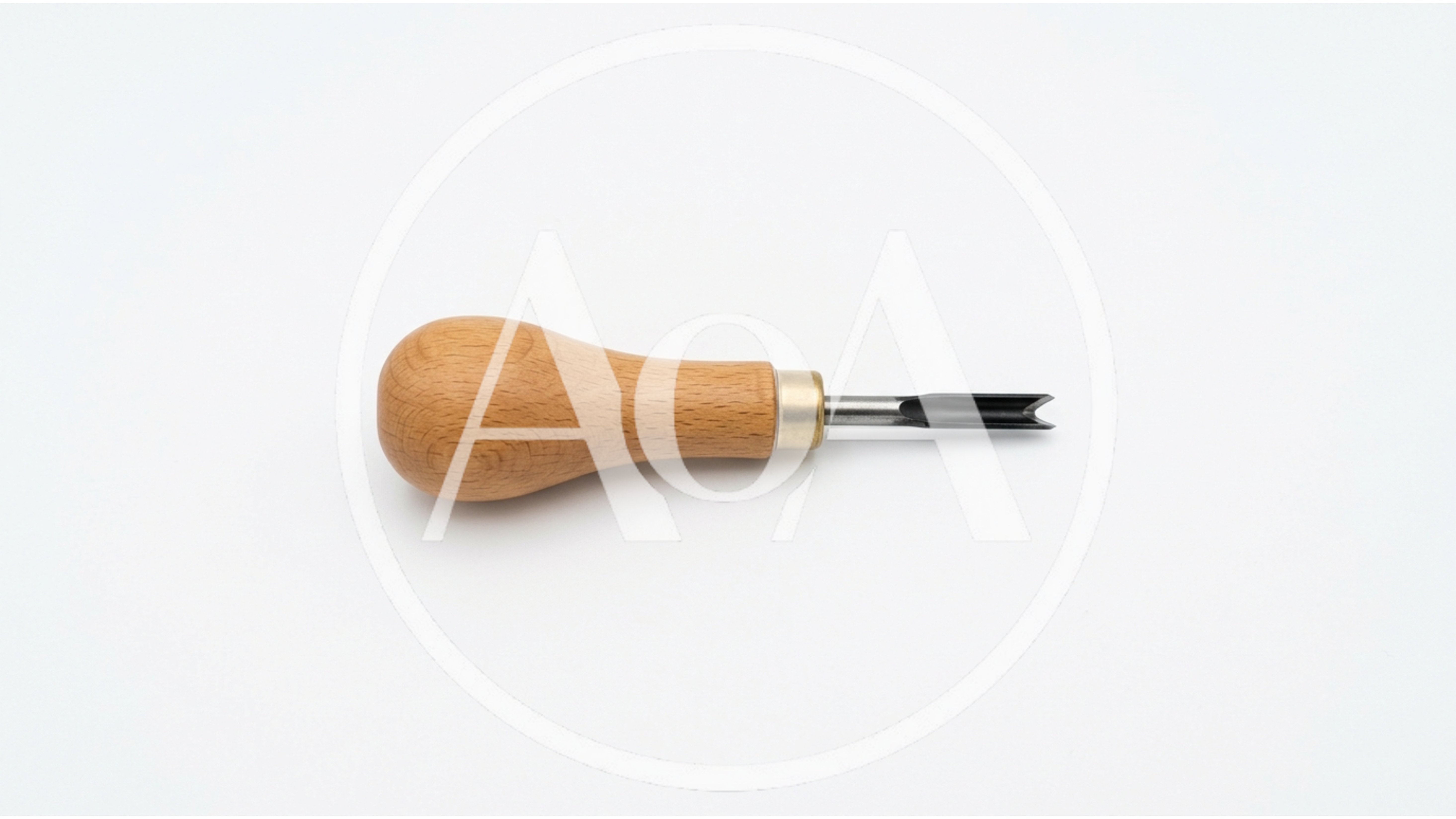 Woodworking V-Gouge Carving Tool on White Background