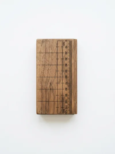 Wooden Ruler Block With Millimeter Markings