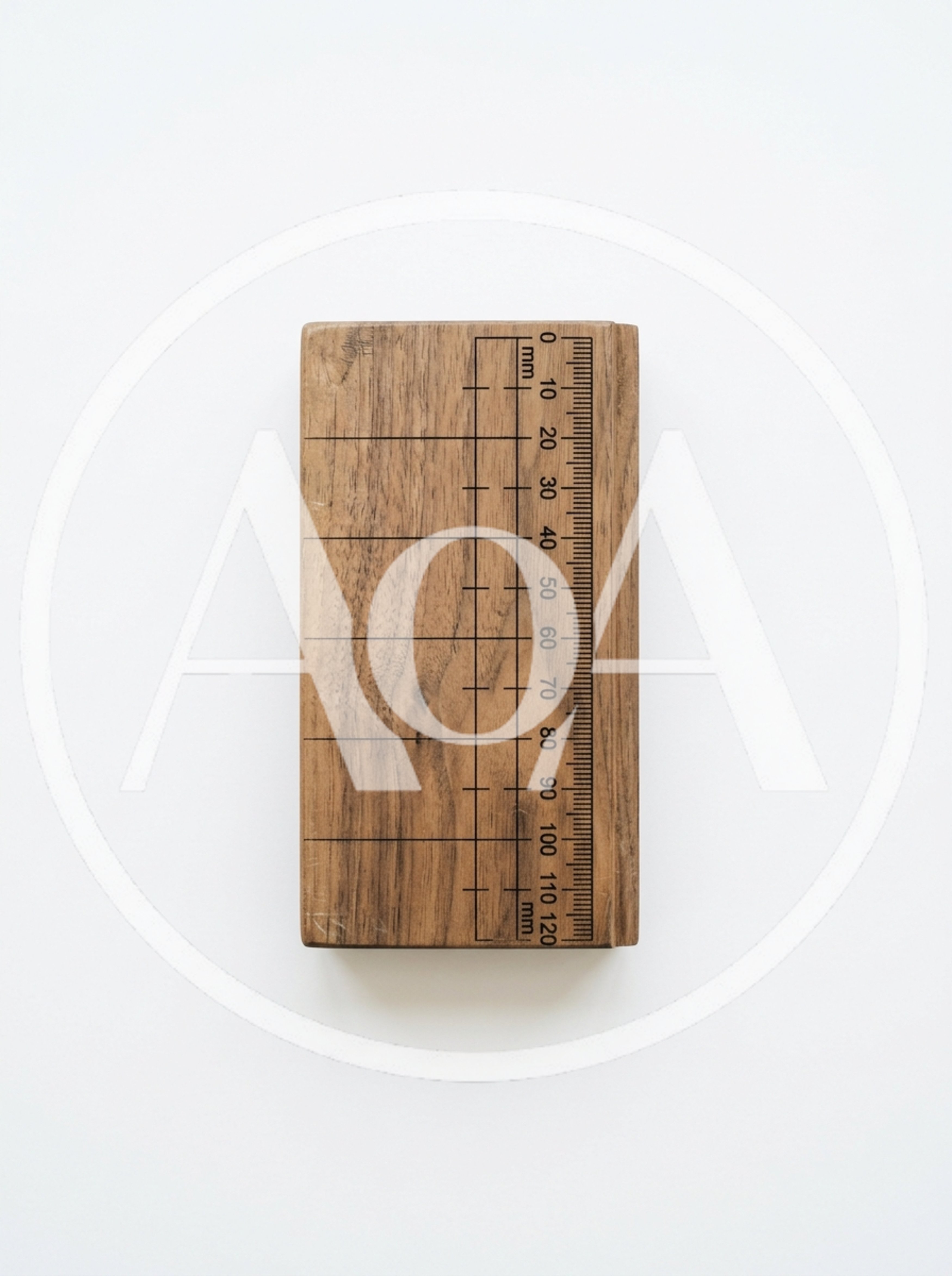 Wooden Ruler Block With Millimeter Markings