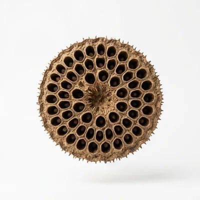 Dried Lotus Seed Pod Isolated On White Background