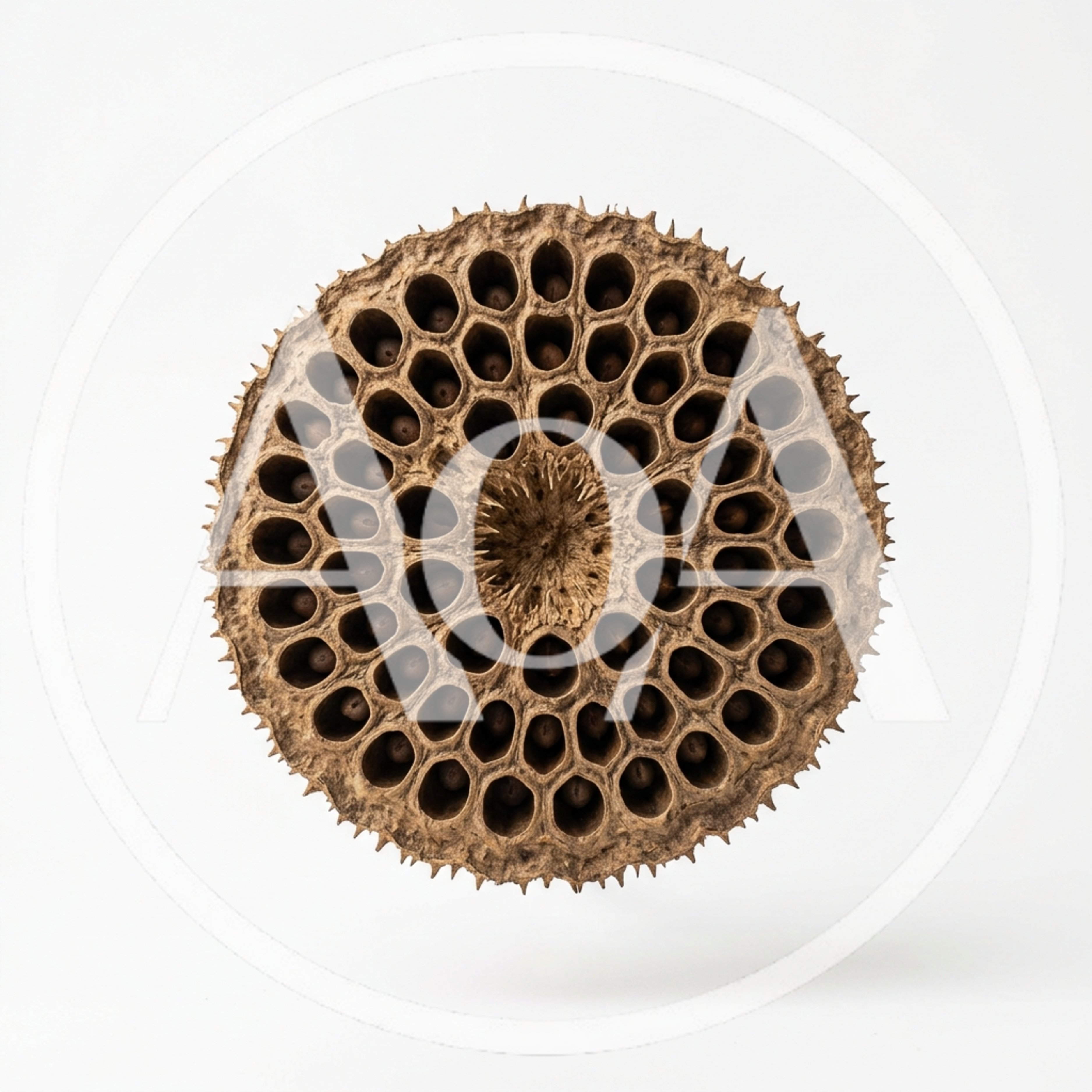 Dried Lotus Seed Pod Isolated On White Background