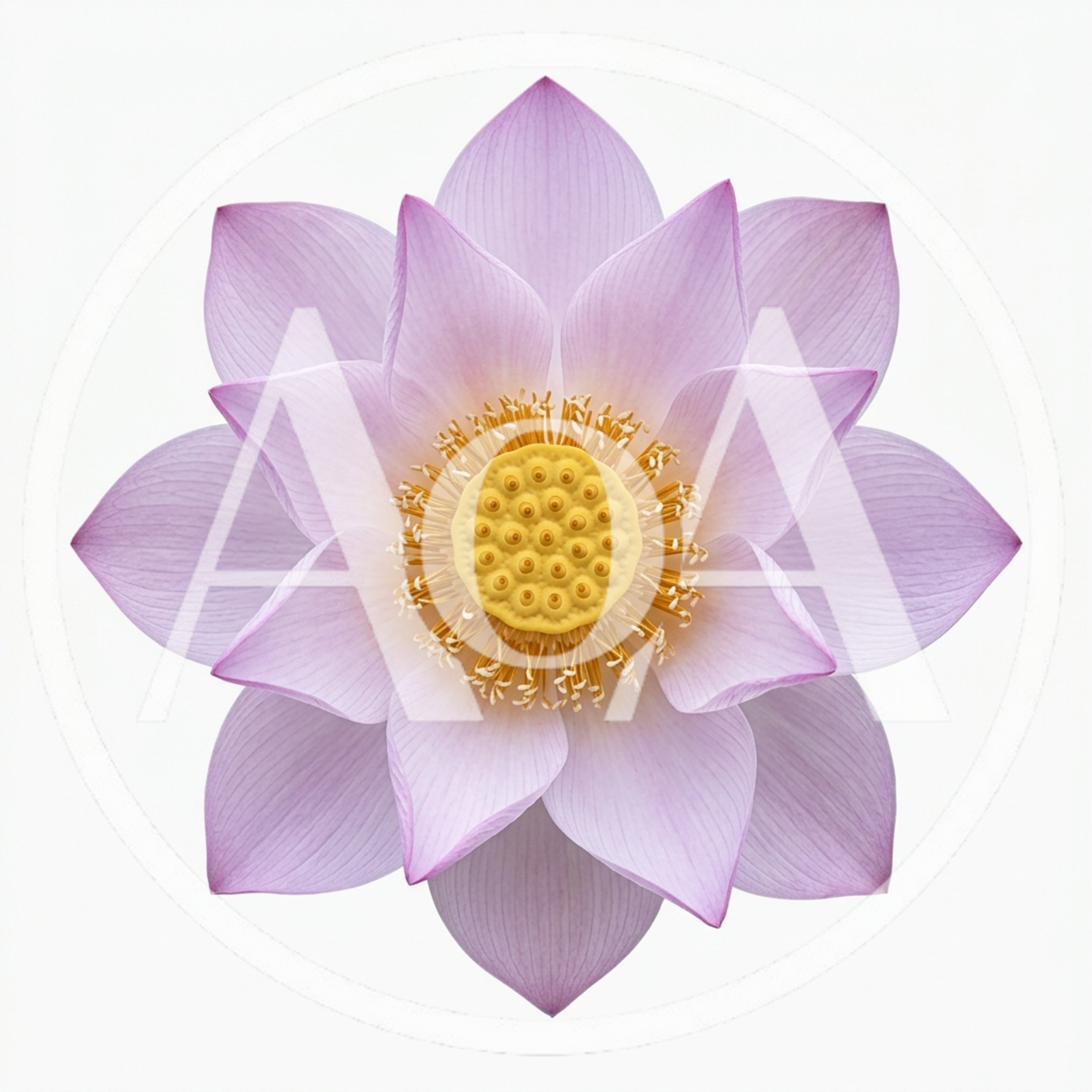 Top View Of A Blooming Pink Lotus Flower