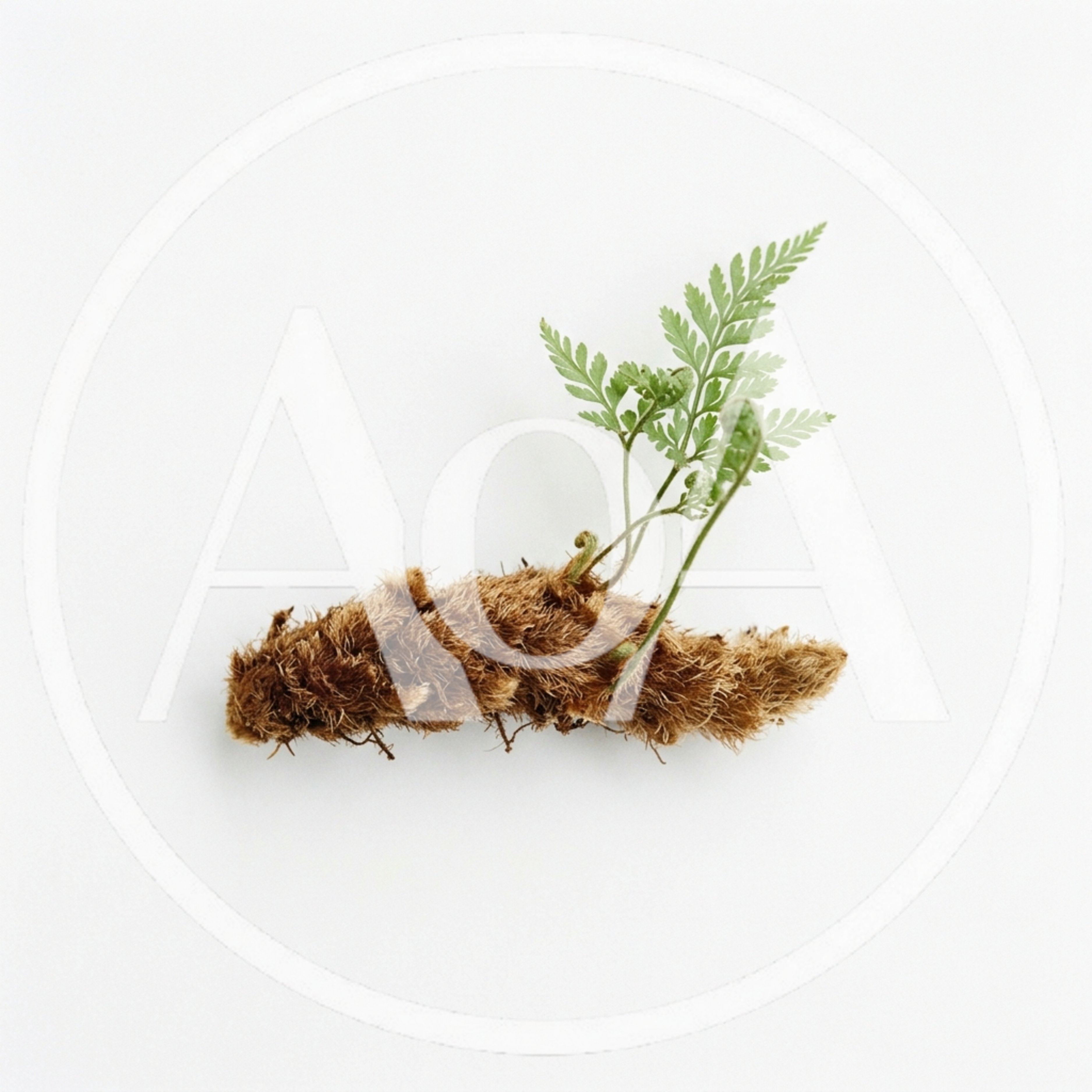 Rabbit Foot Fern Rhizome With Green Fronds