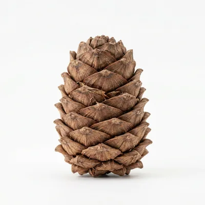 Single Brown Pine Cone Isolated On White Background