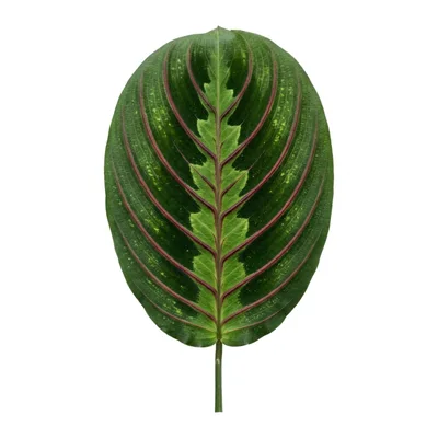 Single Maranta Leuconeura Leaf Isolated On White Background