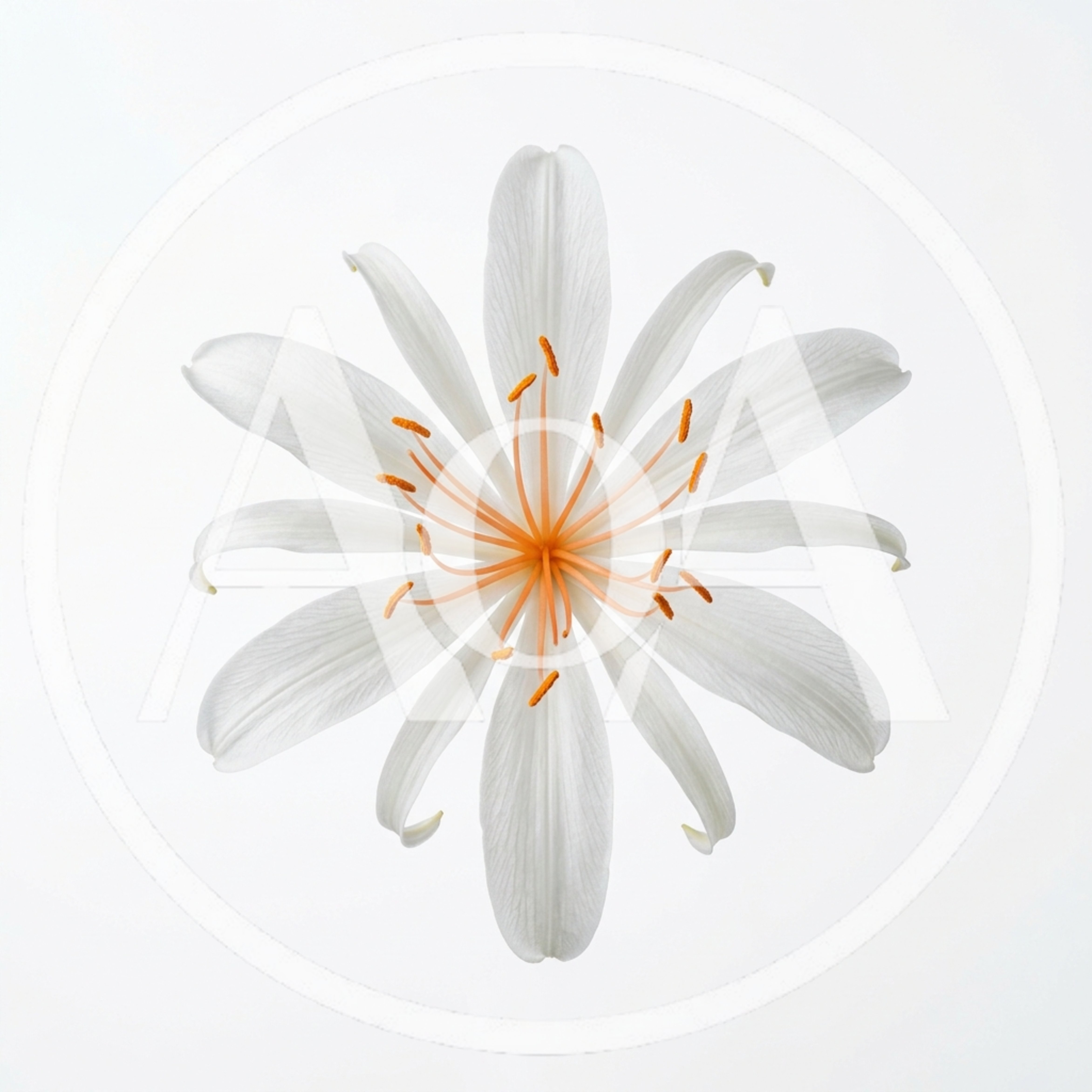 Single White Lily Flower Isolated On White Background